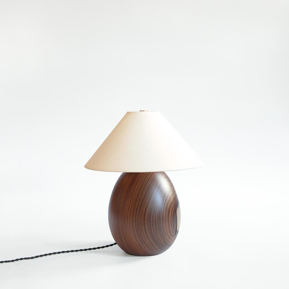 Mid-Century Modern Bolivian Rosewood Lamp with White Linen Shade, Small, Árbol Collection, 4