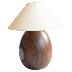 Bolivian Rosewood Lamp with White Linen Shade, Small, Árbol Collection, 4