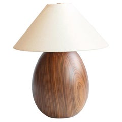 Bolivian Rosewood Lamp with White Linen Shade, Small, Árbol Collection, 6