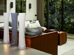 Bolla, Handcrafted Concrete Floorstanding Lamp from Bubble Wrap Packaging Waste