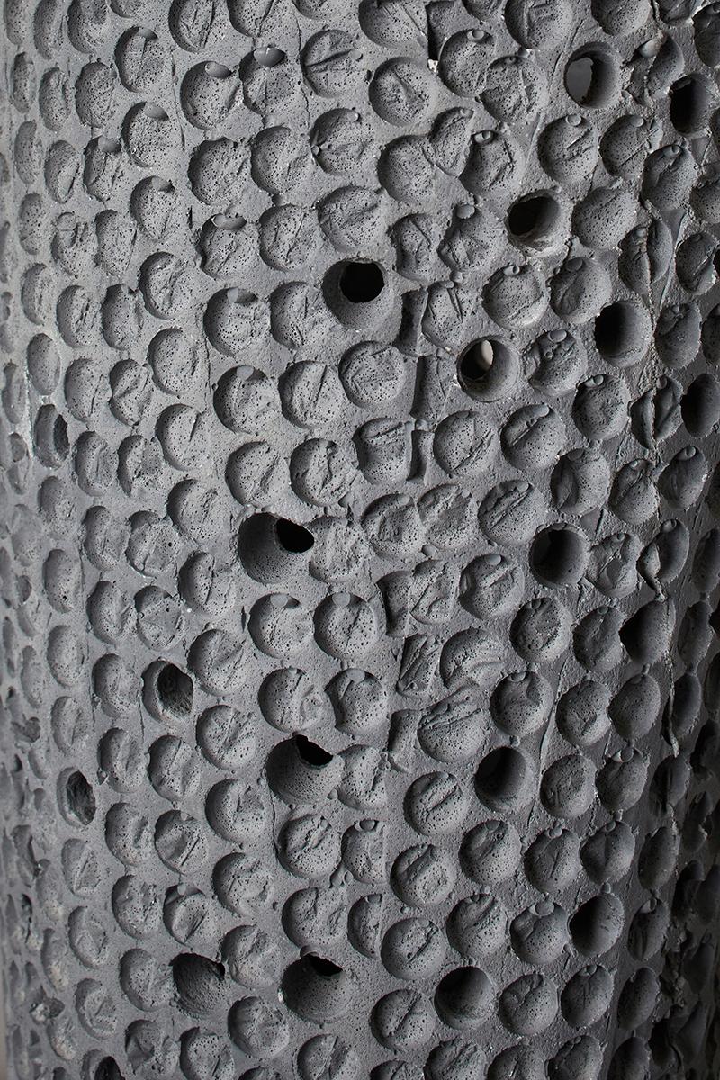 Hand-Crafted Bolla, Handcrafted Concrete Floorstanding Lamp from Bubble Wrap Packaging Waste For Sale