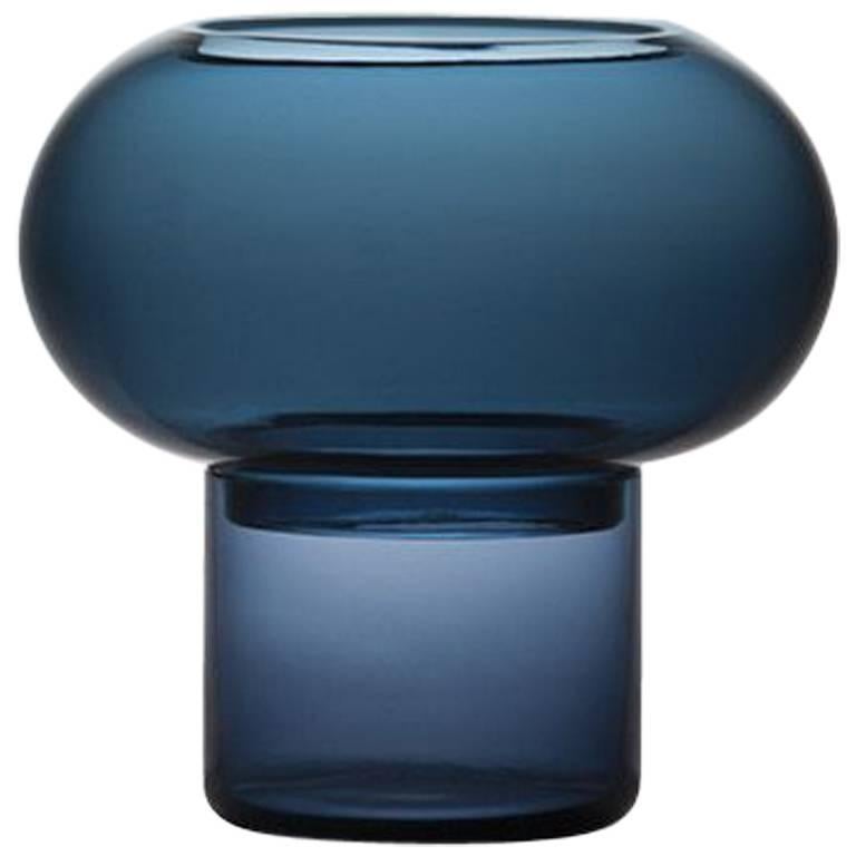 Bolla Murano Glass Candleholder in Blue by Lucidi Pevere for Driade