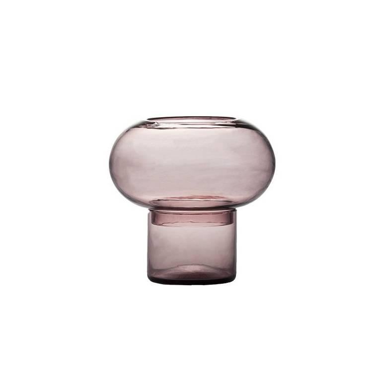 Bolla Murano Glass Candleholder in Burgundy by Lucidi Pevere for Driade