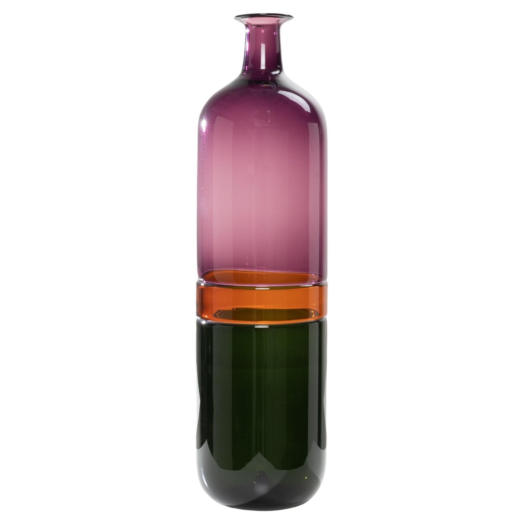 Bolle Large Bottle-Shaped Vase by Tapio Wirkkala, Venini Murano, Italy
