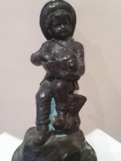  Child and conch shell. Original multiple bronze sculpture