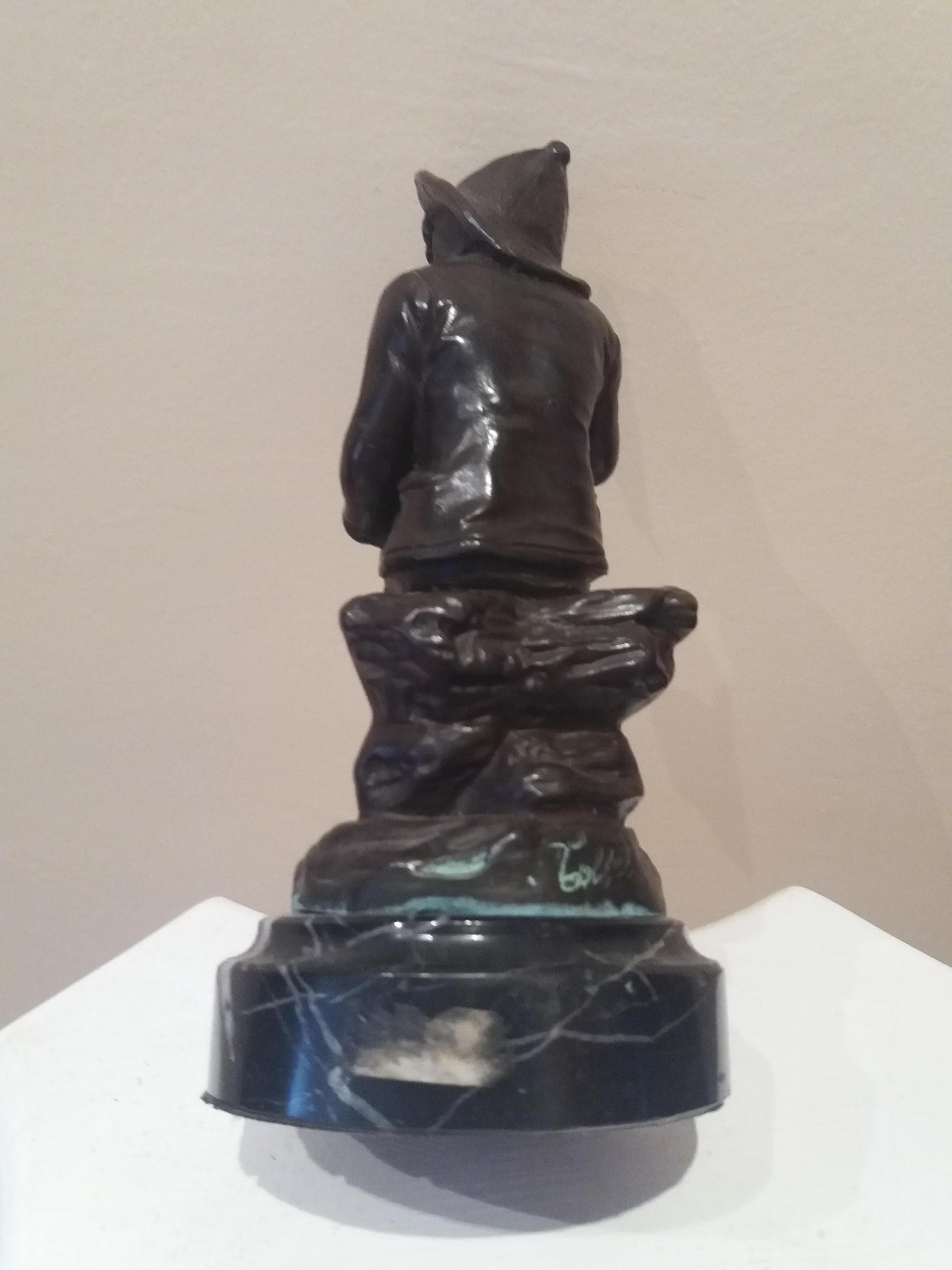  Bollel  Enfant et coquille de conque. Sculpture originale en bronze multiple en vente 2