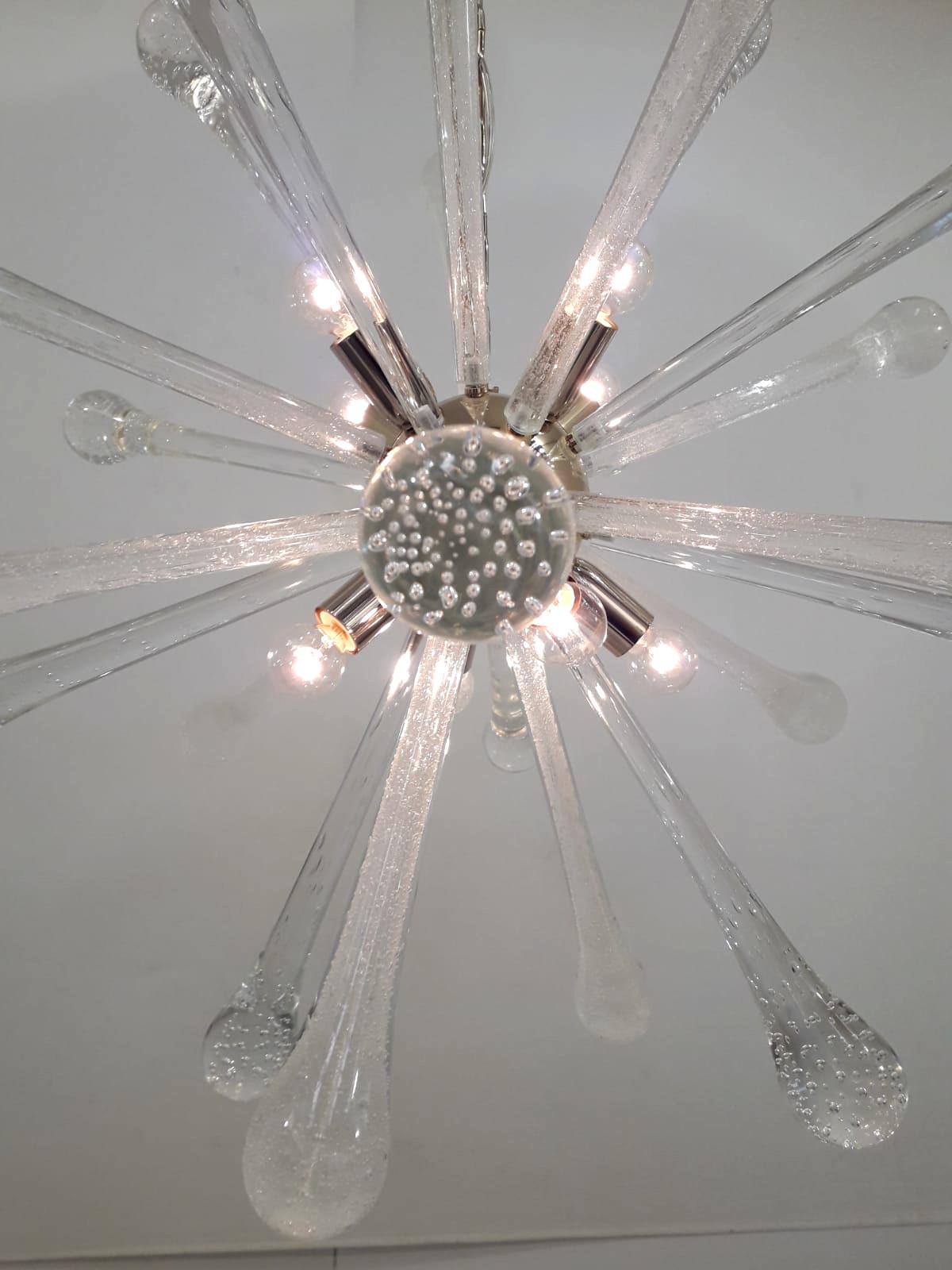 Murano Glass Bollicine Sputnik Chandelier For Sale