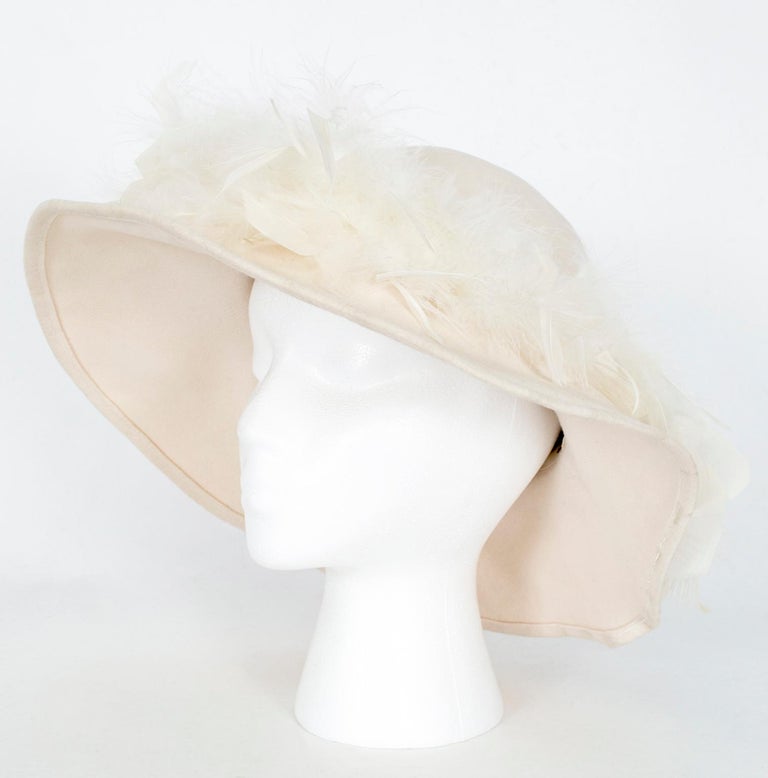 Bollman Co. Ivory Boho Greenwich Floppy Hat with Ostrich  display picture 3