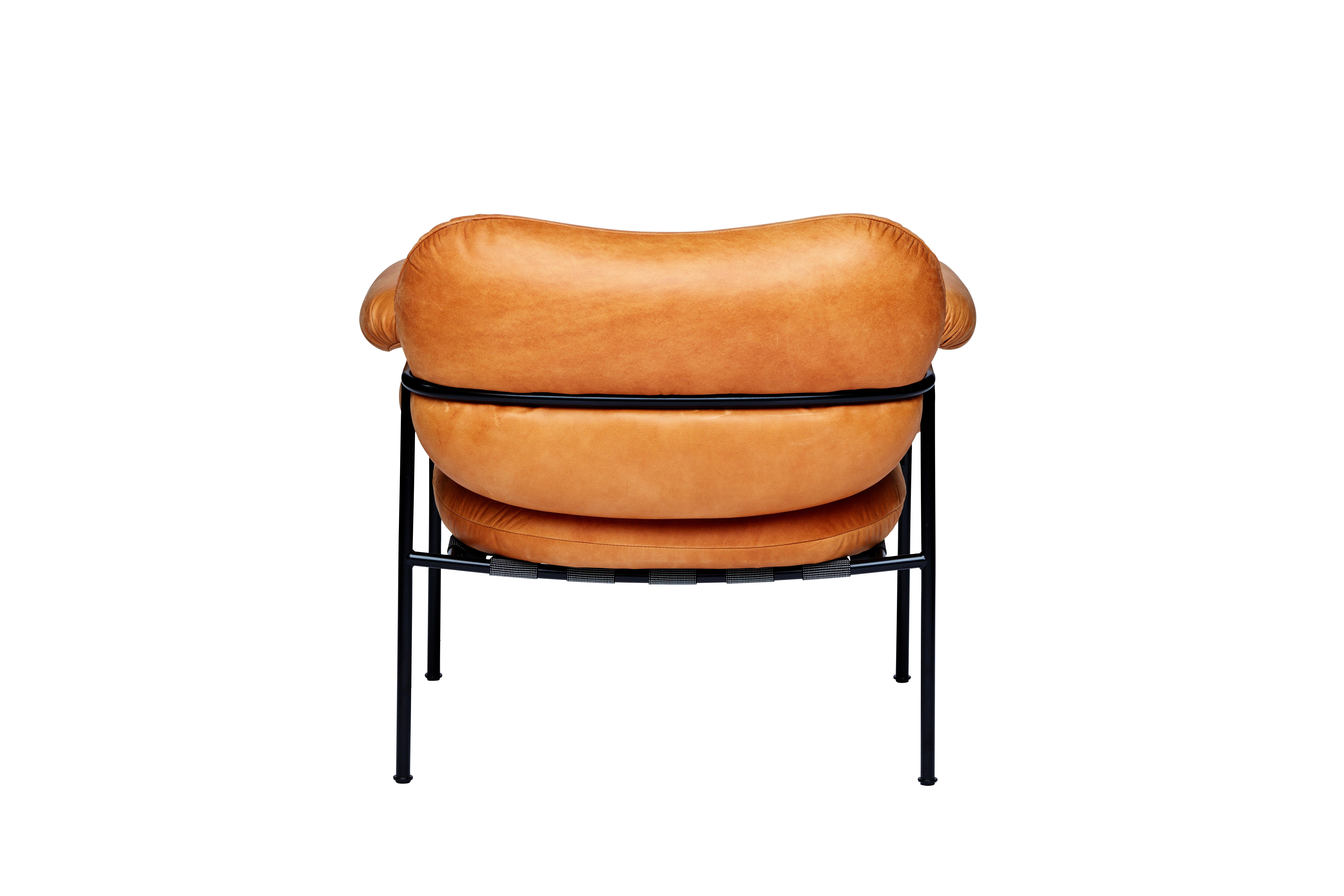 Bollo Armchair by Andreas Engesvik for FOGIA

Model shown on main images: Black steel legs + Leather: Vintage, Cognac

Width: 81cm /32in
Depth: 81cm /32in
Height: 71cm /28in
Seat Height: 42.5cm /17in
Seat Depth: 54cm / 21in

The iconic Bollo