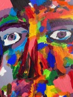 BOLLY FROST CONTEMPORARY ABSTRACT BRITISH PAINTING - FRÜCKES COLORFUL FACE