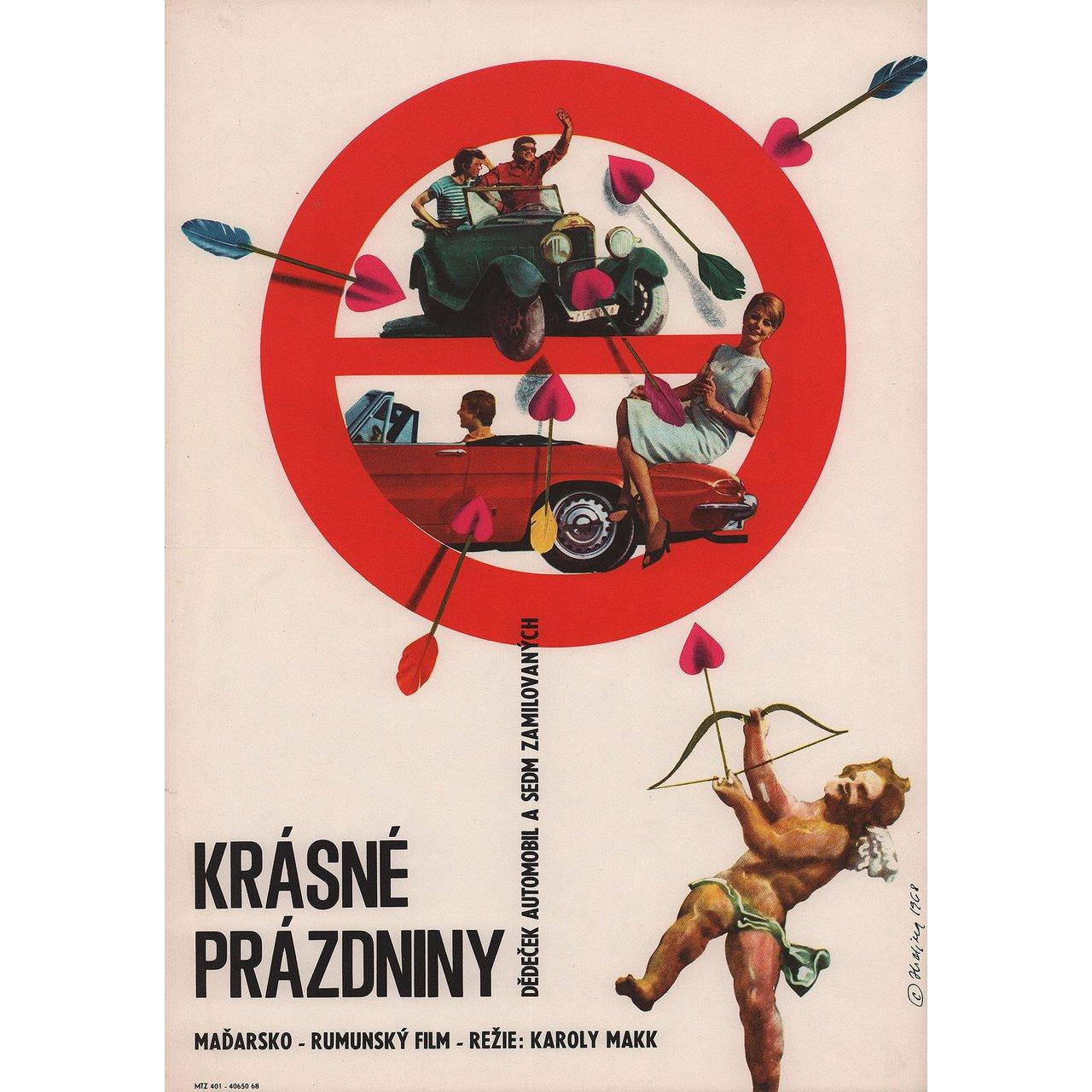 Mid-20th Century Bolondos vakacio 1968 Czech A3 Film Poster For Sale