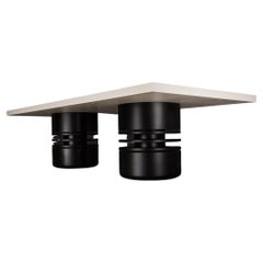 BOLSA DINING TABLE - Modern Design in Pacific Rift Oak with Matte Black Lacquer