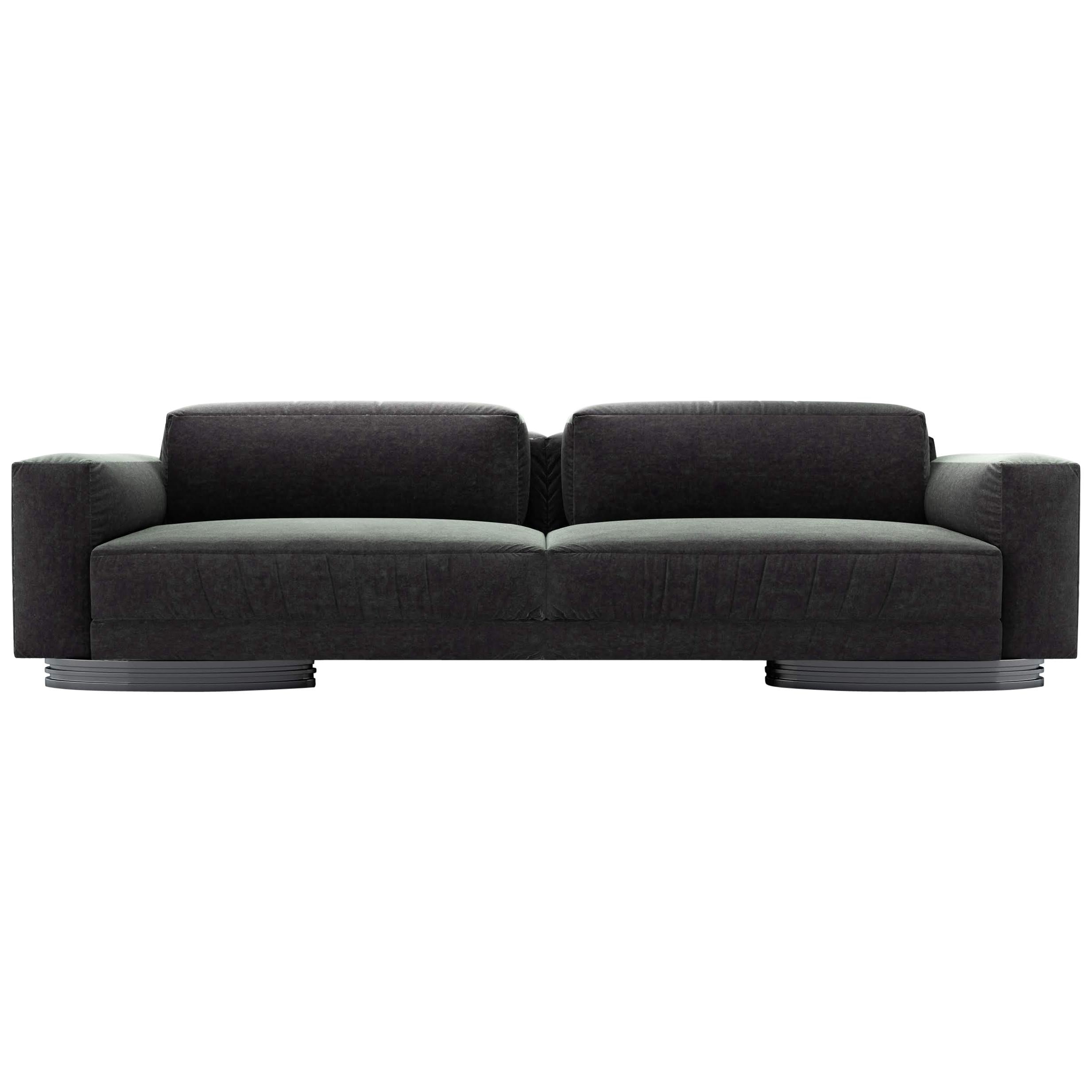 BOLSA SOFA - Modern Design in Velvet and with Metallic Matte Bases