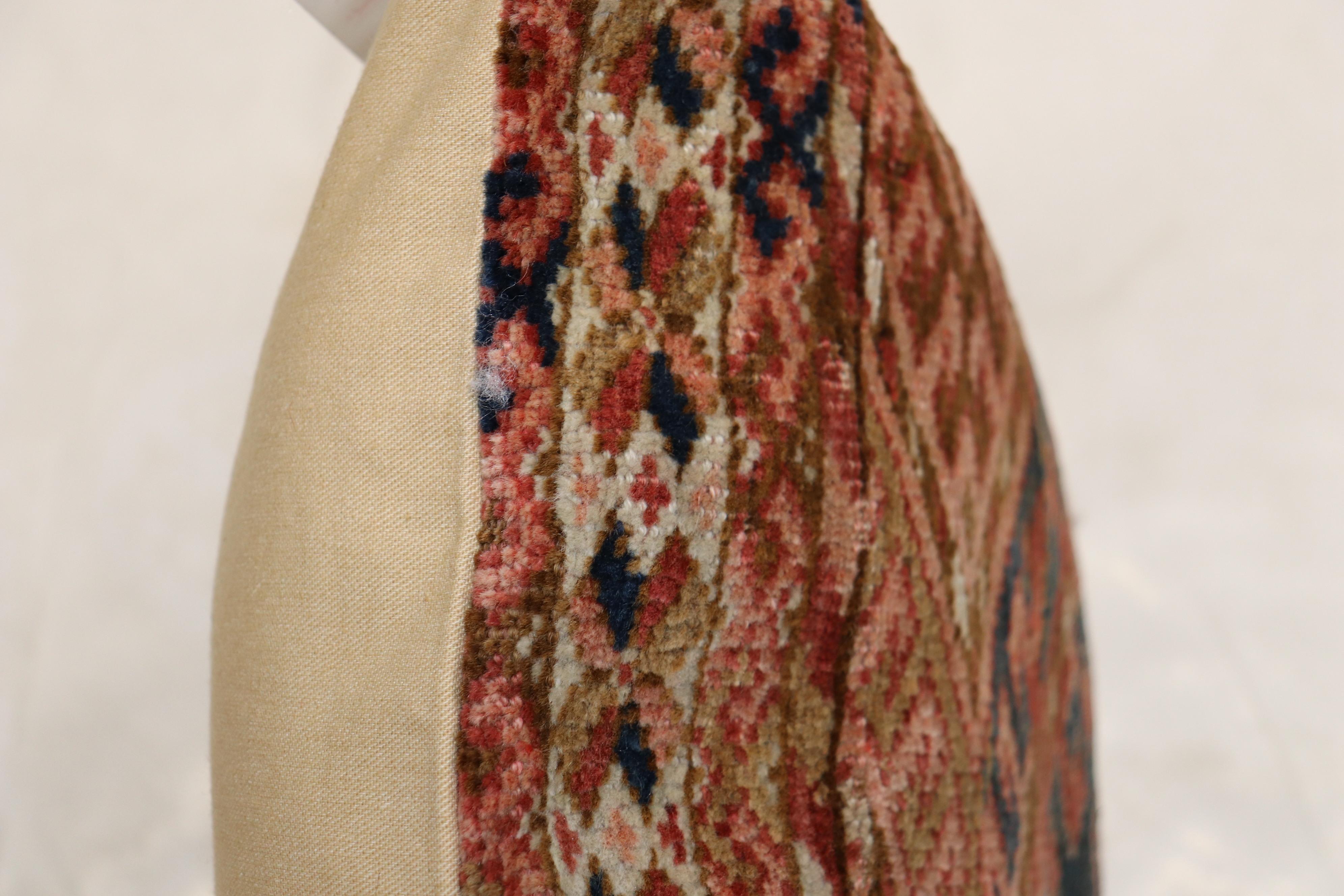 Hand-Woven Bolster Antique Turkeman Rug Rug Pillow For Sale