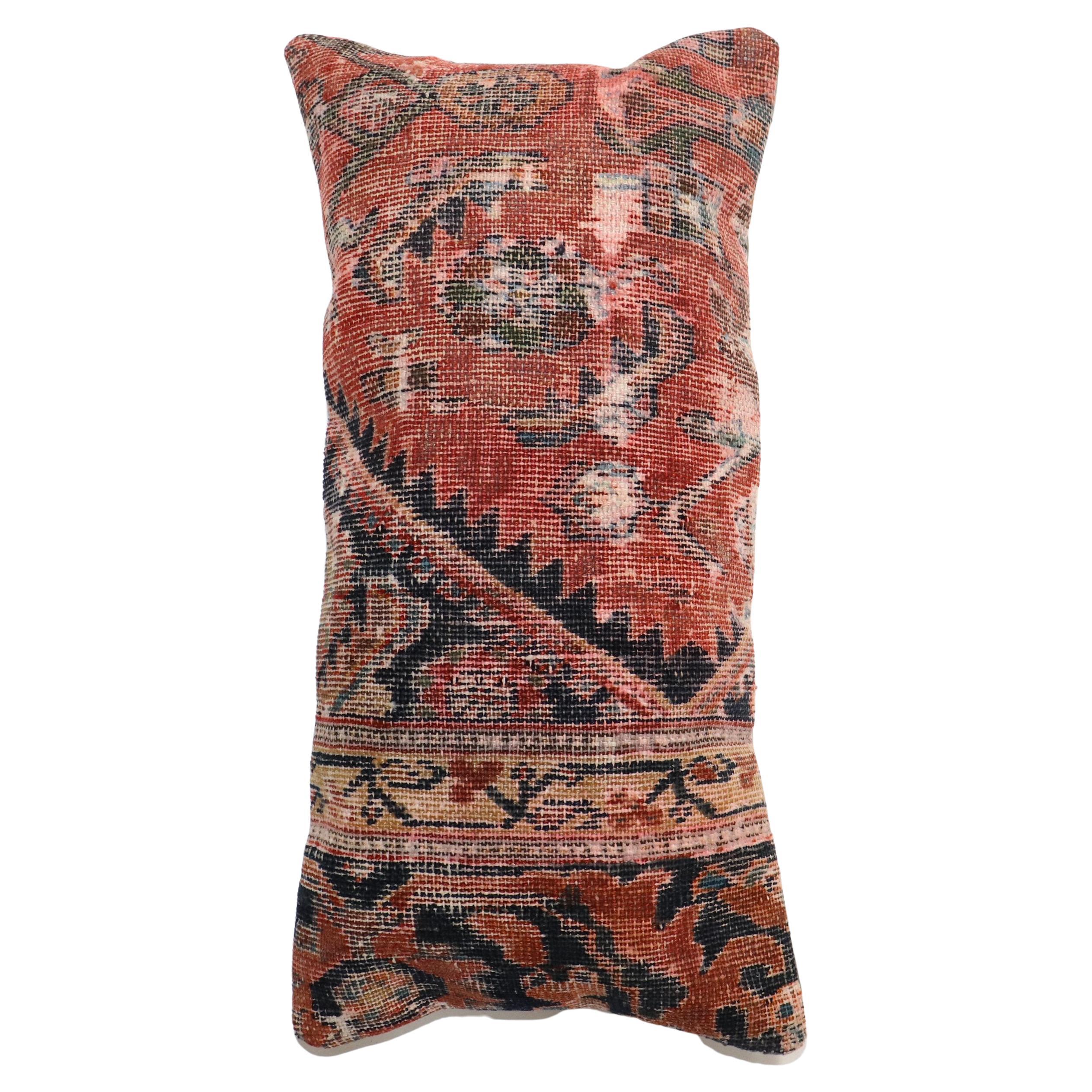 Bolster Persian Rustic Rug Pillow For Sale