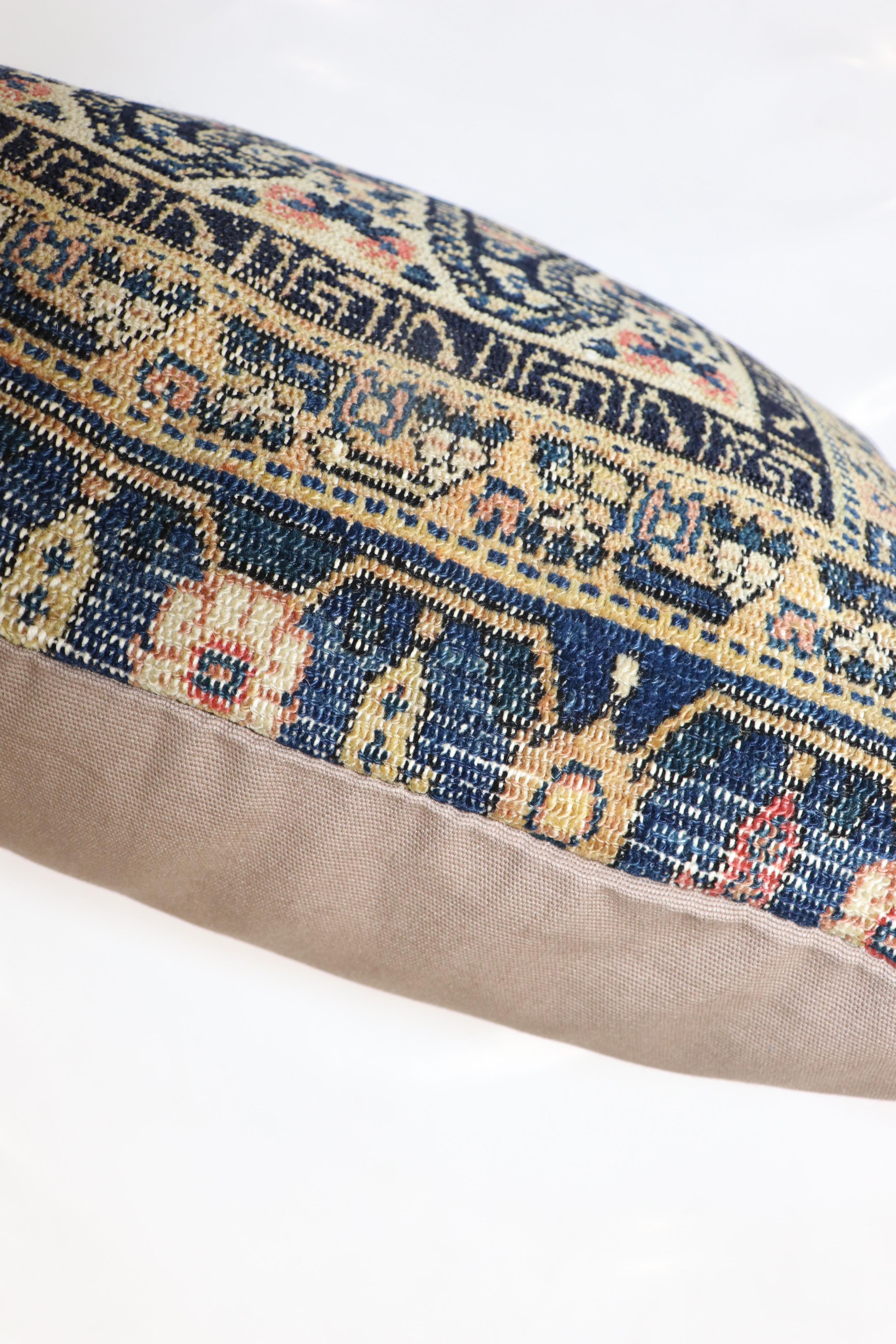Tabriz Bolster Size Antique Persian Senneh Rug Pillow For Sale