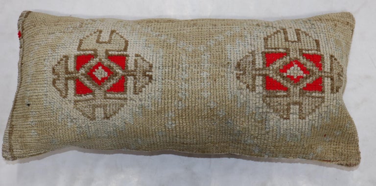 Bolster Turkish Rug Pillow In Good Condition For Sale In New York, NY
