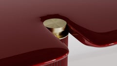 Bolt Dining Table in Lacquered Wood and Brass