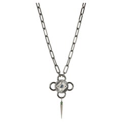Bolt Necklace Palace, Blackened Silver and Silver, Grey Spinel