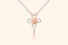 Bolt Necklace, Rose Gold and Silver, Diamond