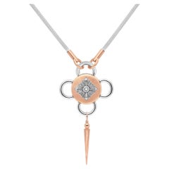 Bolt Necklace, Rose Gold and Silver, Diamond
