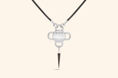 Bolt Necklace, Silver and Amethyst