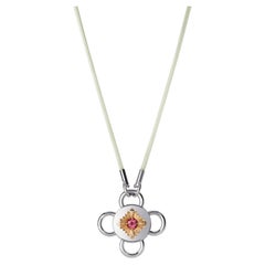 Bolt Necklace, Silver and Rose Gold, Tourmaline