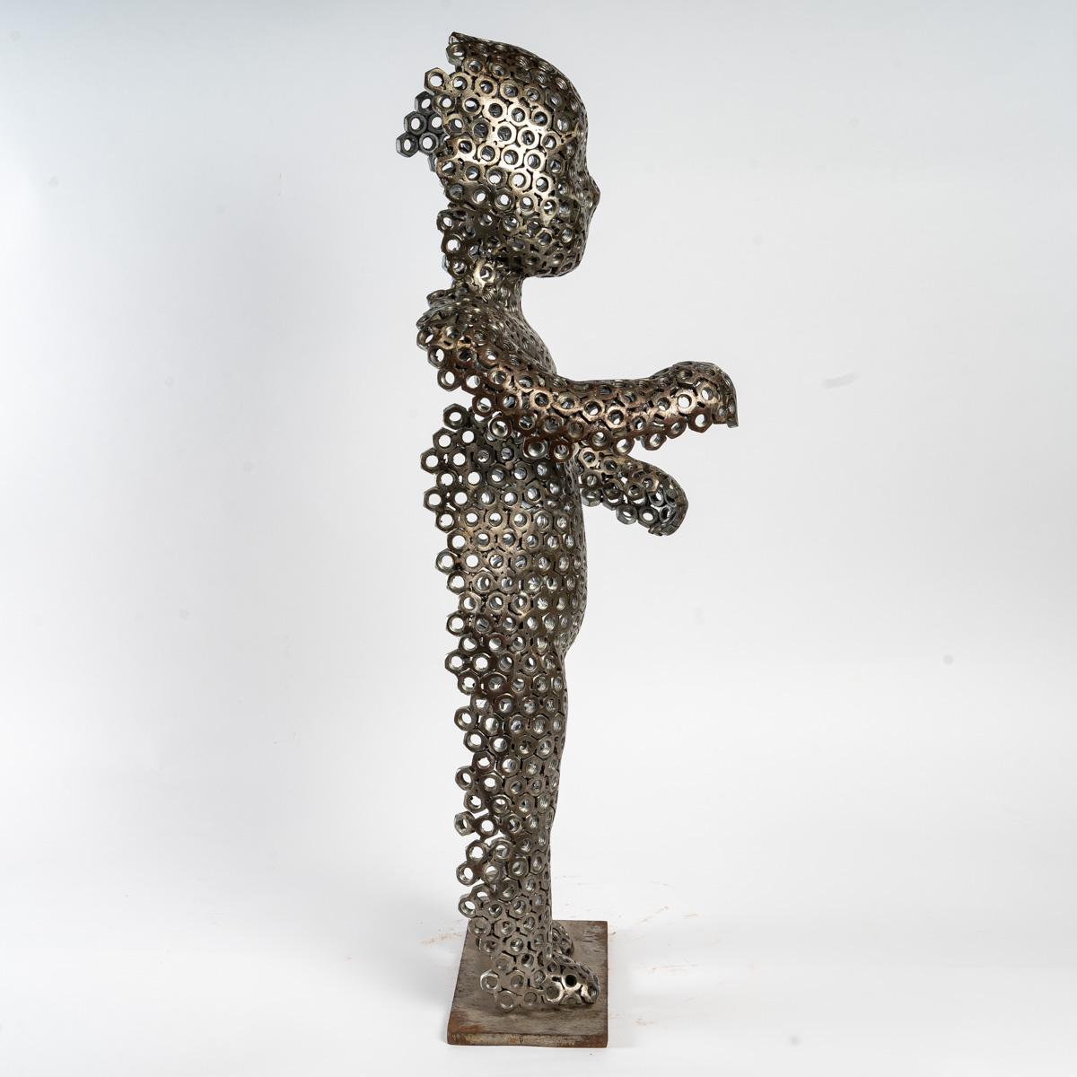 Metal Bolt Sculpture of a Child, 20th Century