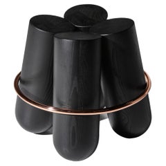 Tabouret Bolt, bague en noir et cuivre, par Note Design Studio pour La Chance