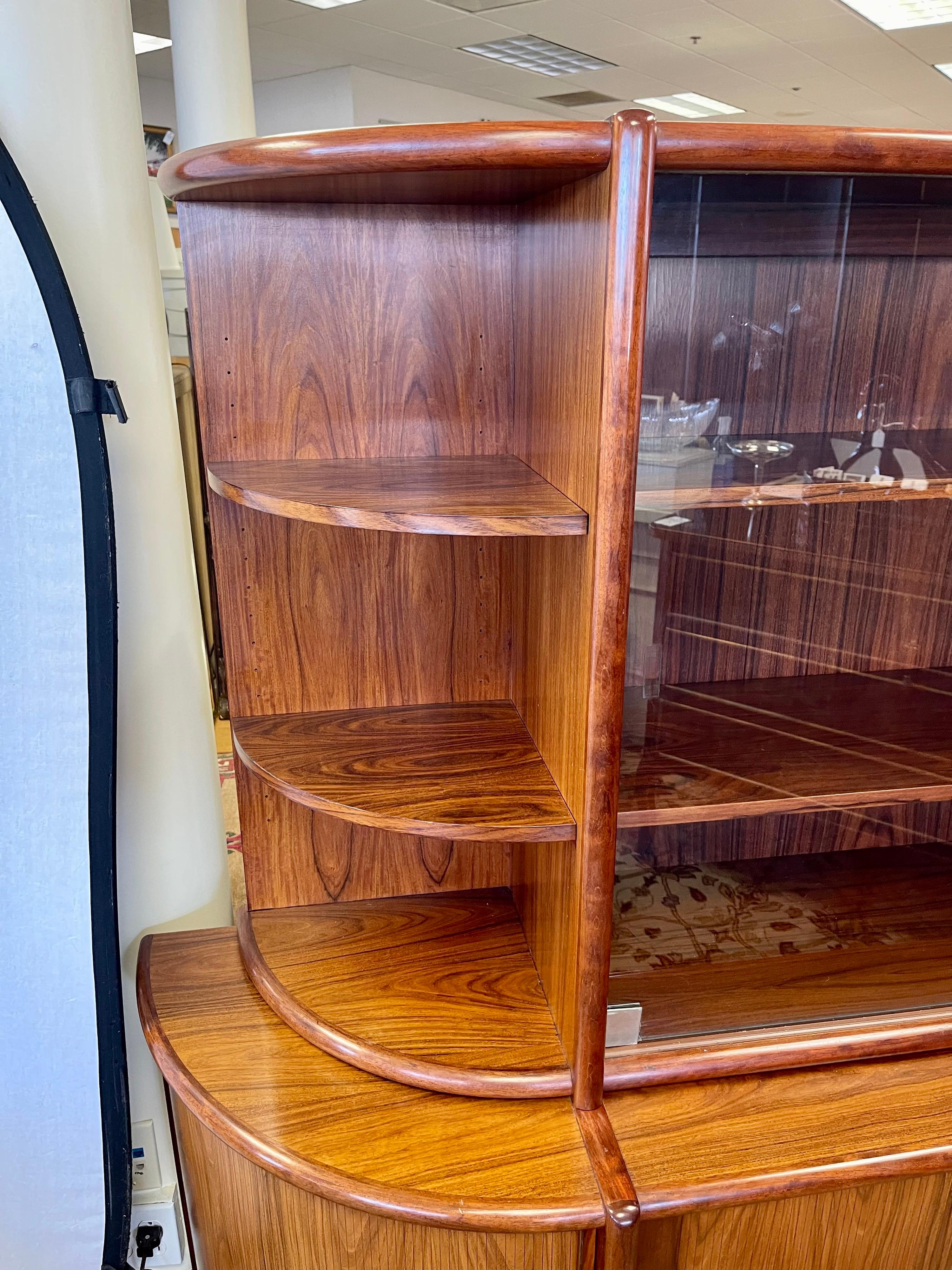 Boltinge Danish Mid-Century Modern Two-Piece Sideboard Credenza Library Unit In Good Condition In West Hartford, CT