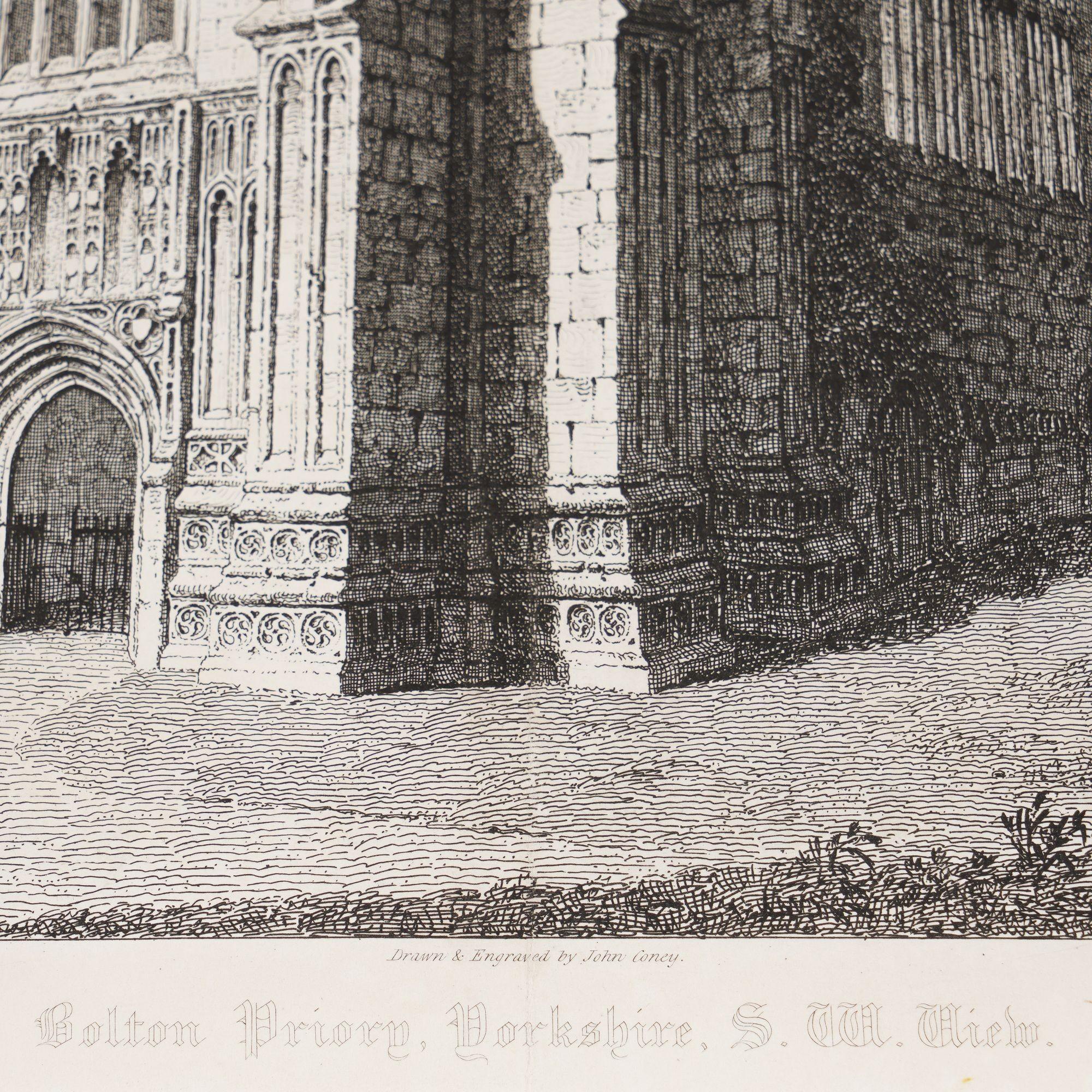 Britannique Prieuré de Bolton, Yorkshire, S.W. Vue de John Coney, 1828 en vente