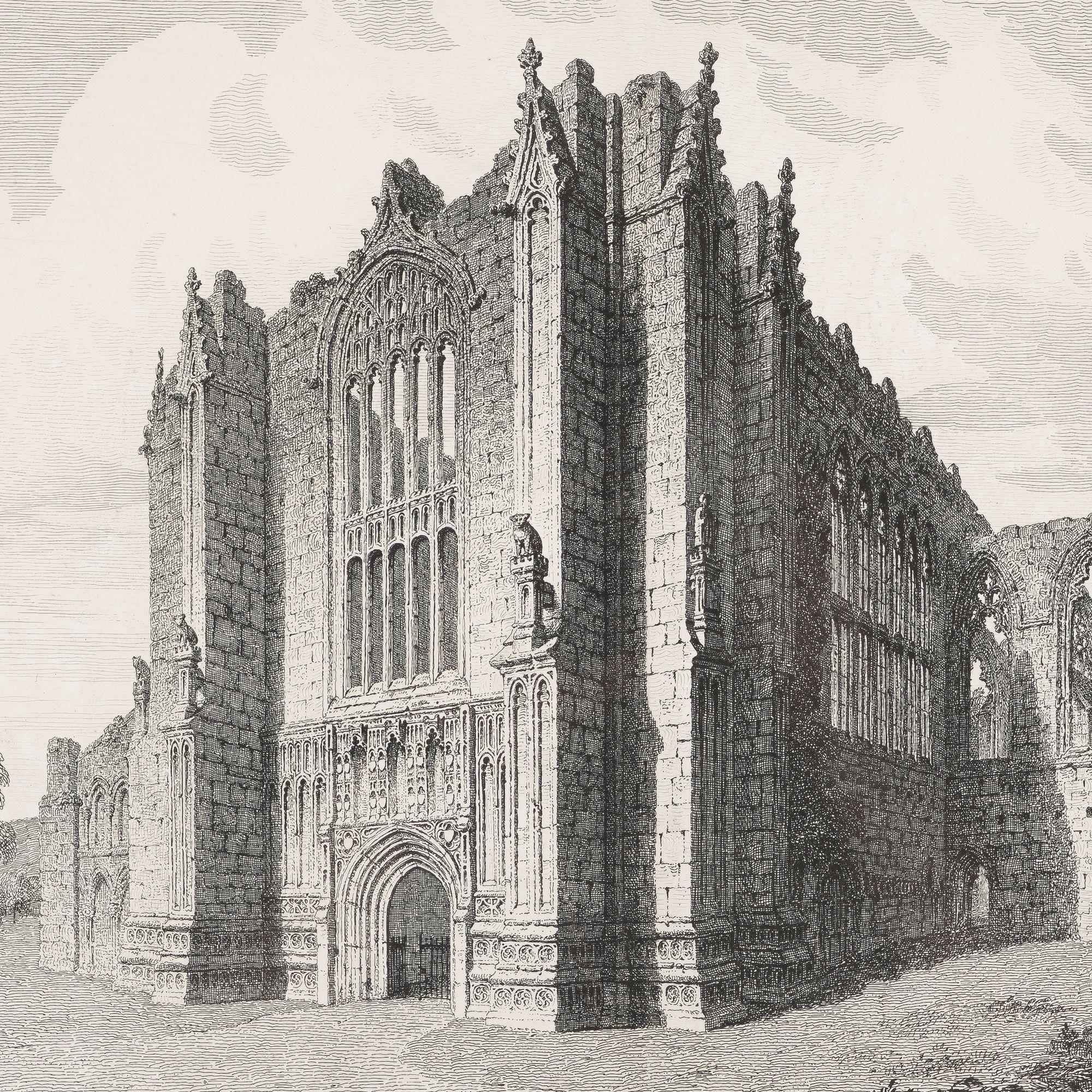 Prieuré de Bolton, Yorkshire, S.W. Vue de John Coney, 1828 Bon état - En vente à Kenilworth, IL