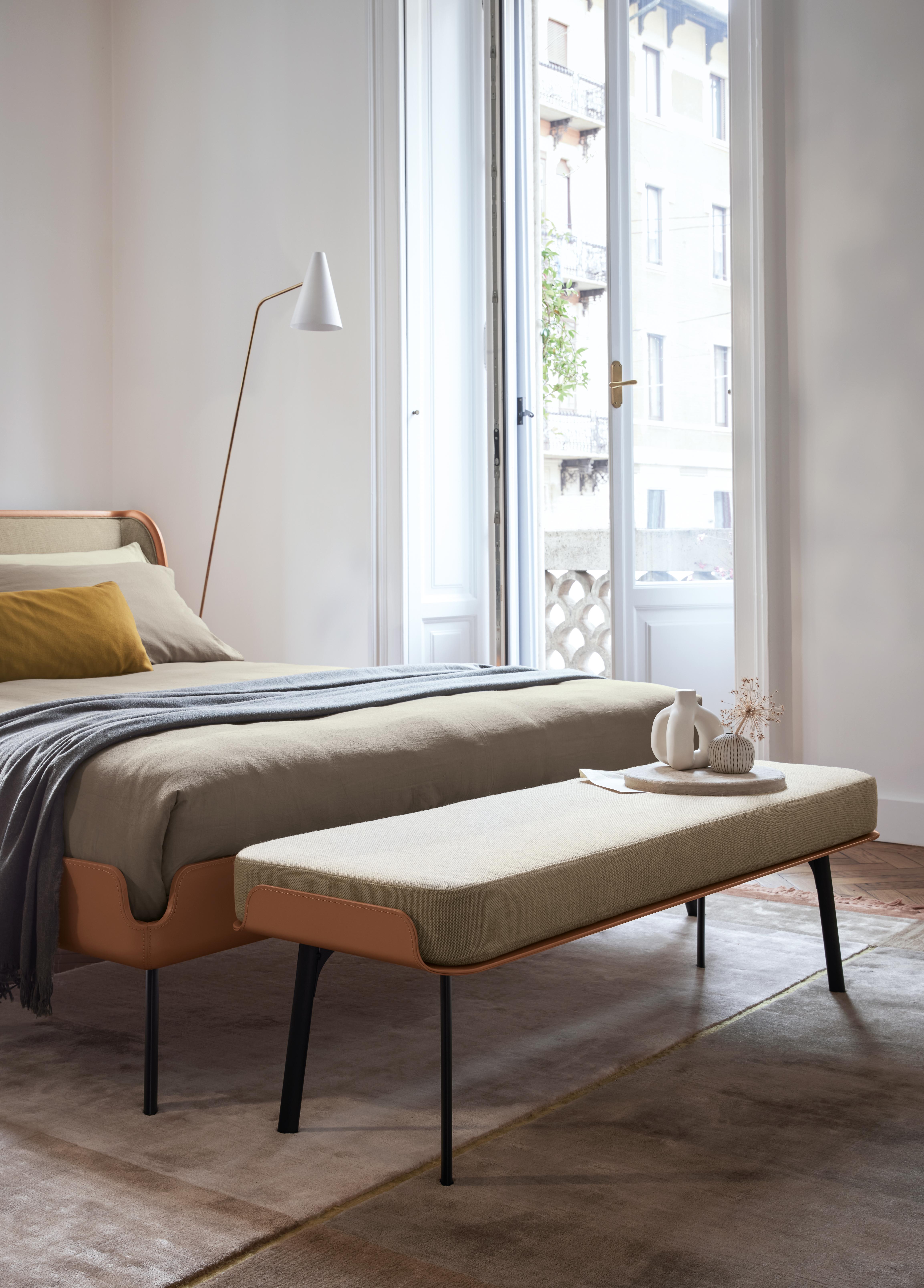 Italian Bolzan Gabri Leather Bed by Matteo Zorzenoni For Sale