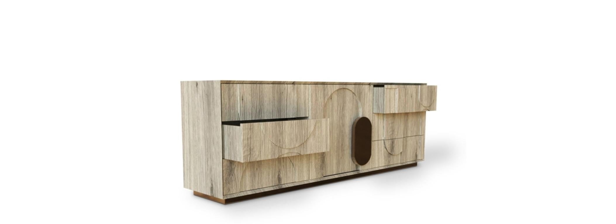 Portuguese Modern Boma Decape Oak Veneer Sideboard by Caffe Latte For Sale