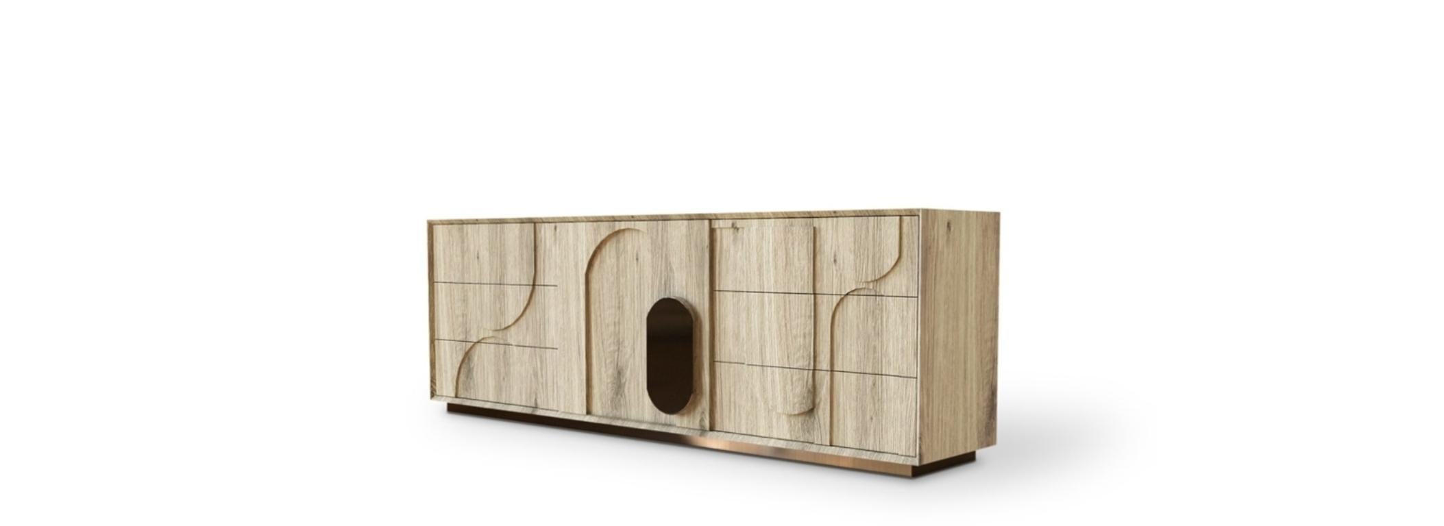 Modern Boma Decape Oak Veneer Sideboard by Caffe Latte In New Condition For Sale In New York, NY