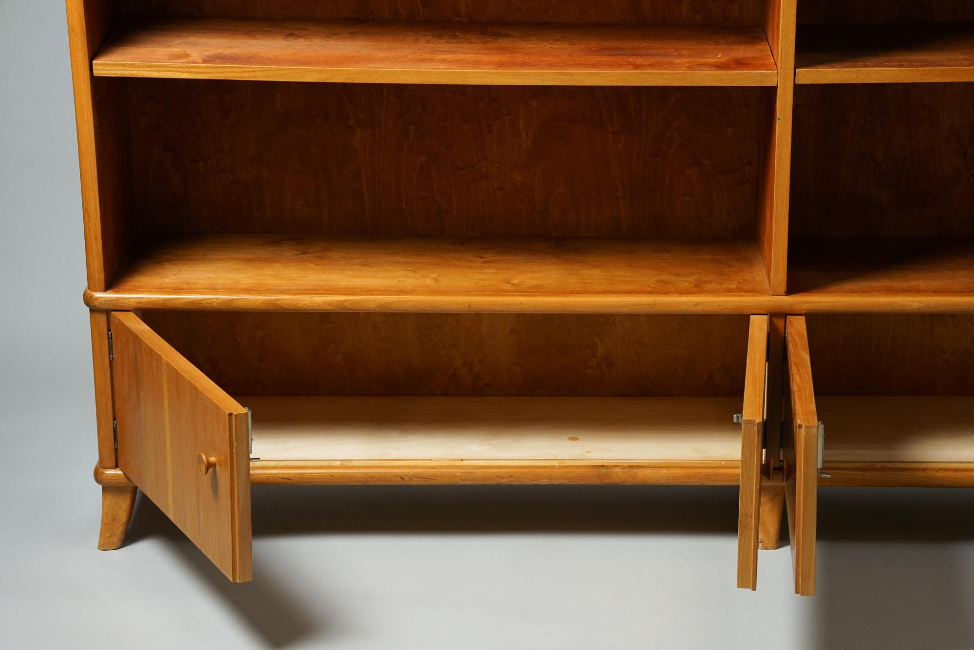 Boman Functionalist Bookcase in Birch and Elm, 1940s, Finland 7