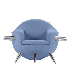 Bomb Light Blue Armchair By Simone Micheli