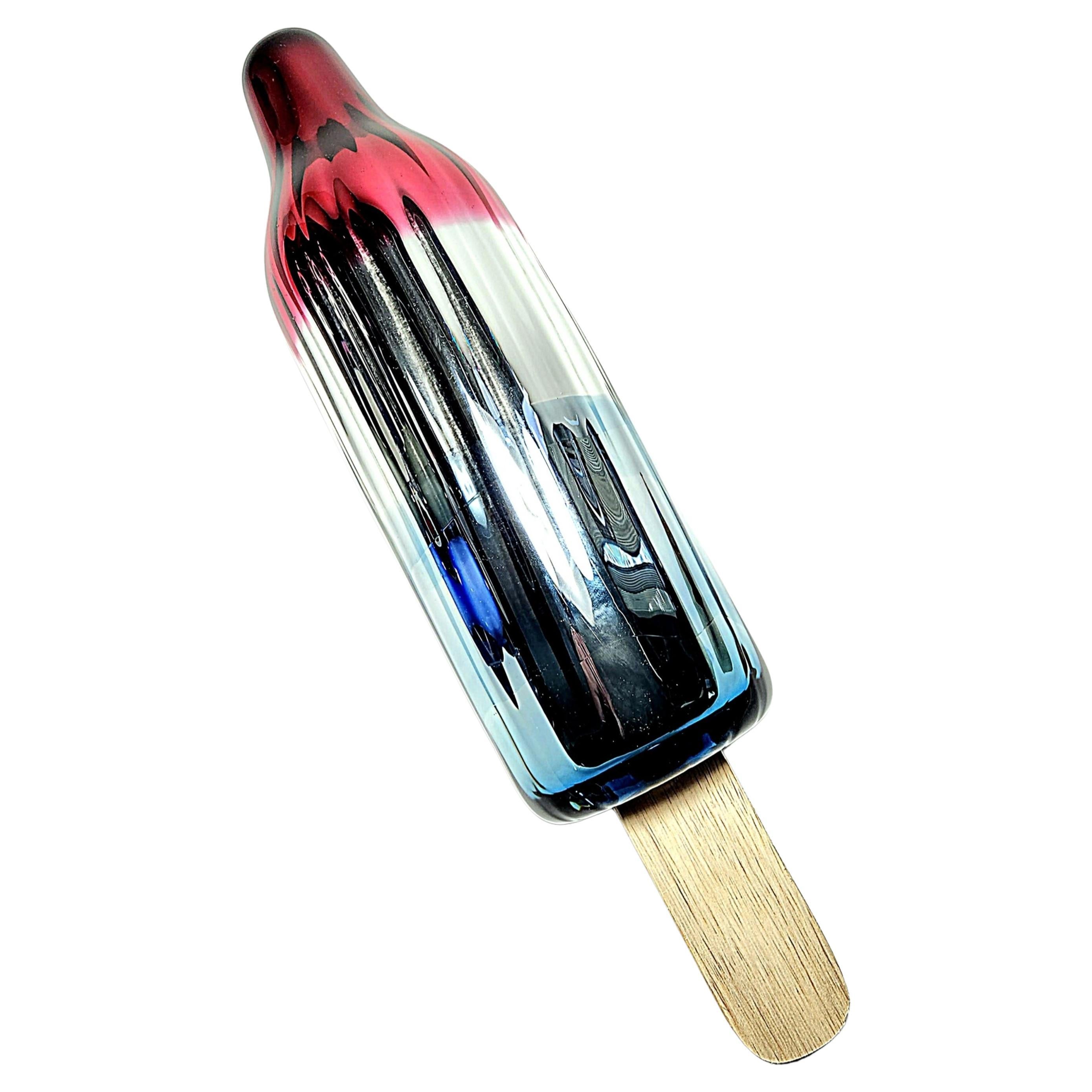 Bomb Pop - Oggetto scultoreo in vetro moderno fatto a mano