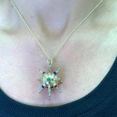 Bomb Sputnik vintage pendant necklace yellow gold