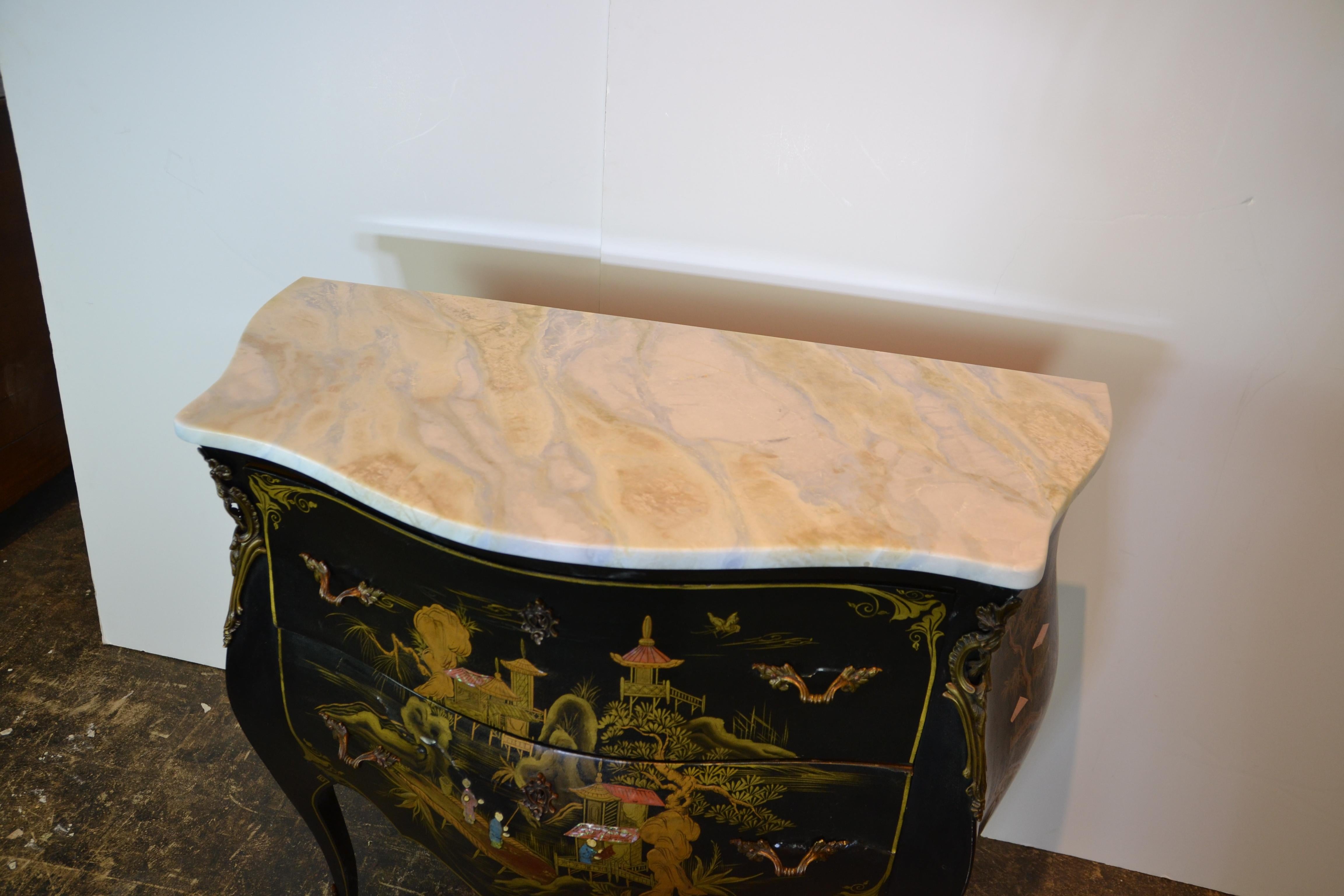 French Bombay Chest with Chinoiserie Decoration