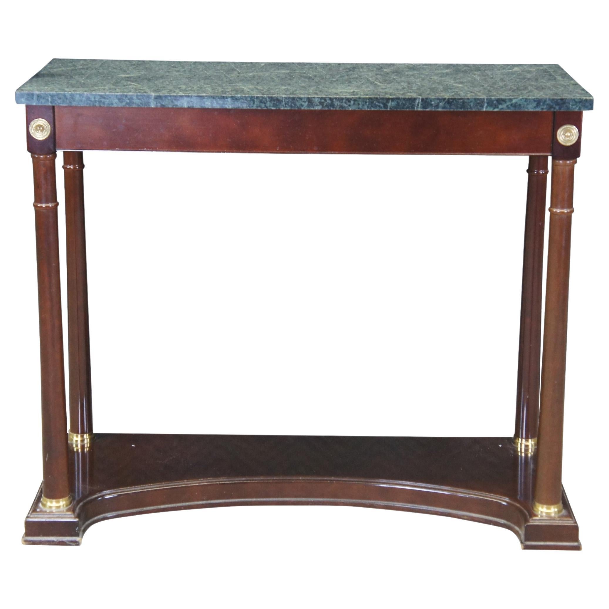 Bombay Co. Neoclassical Empire Style Mahogany Marble Top Foyer Console Table