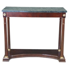 Bombay Co. Neoclassical Empire Style Mahogany Marble Top Foyer Console Table