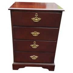 Vintage Bombay Furniture Late 20th Century Chippendale Mahogany 2-Drawer Filing Cabinet
