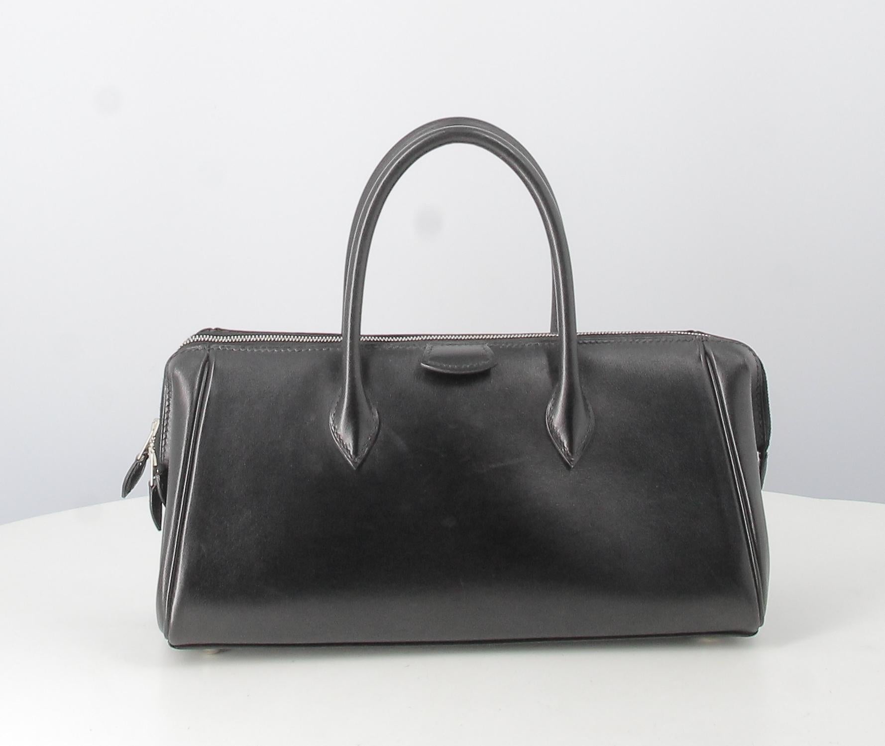 Bombay Hermes Handbag Black leather  2