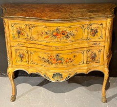 Bombay Italian Commode, Chest Dresser Paint Decorated, 18th-19th Century