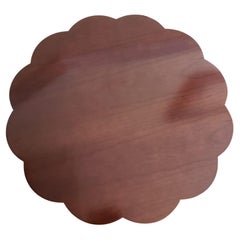 Bombay Mahogany Stained Wood Scallop Edge Accent Table, Circa 1993