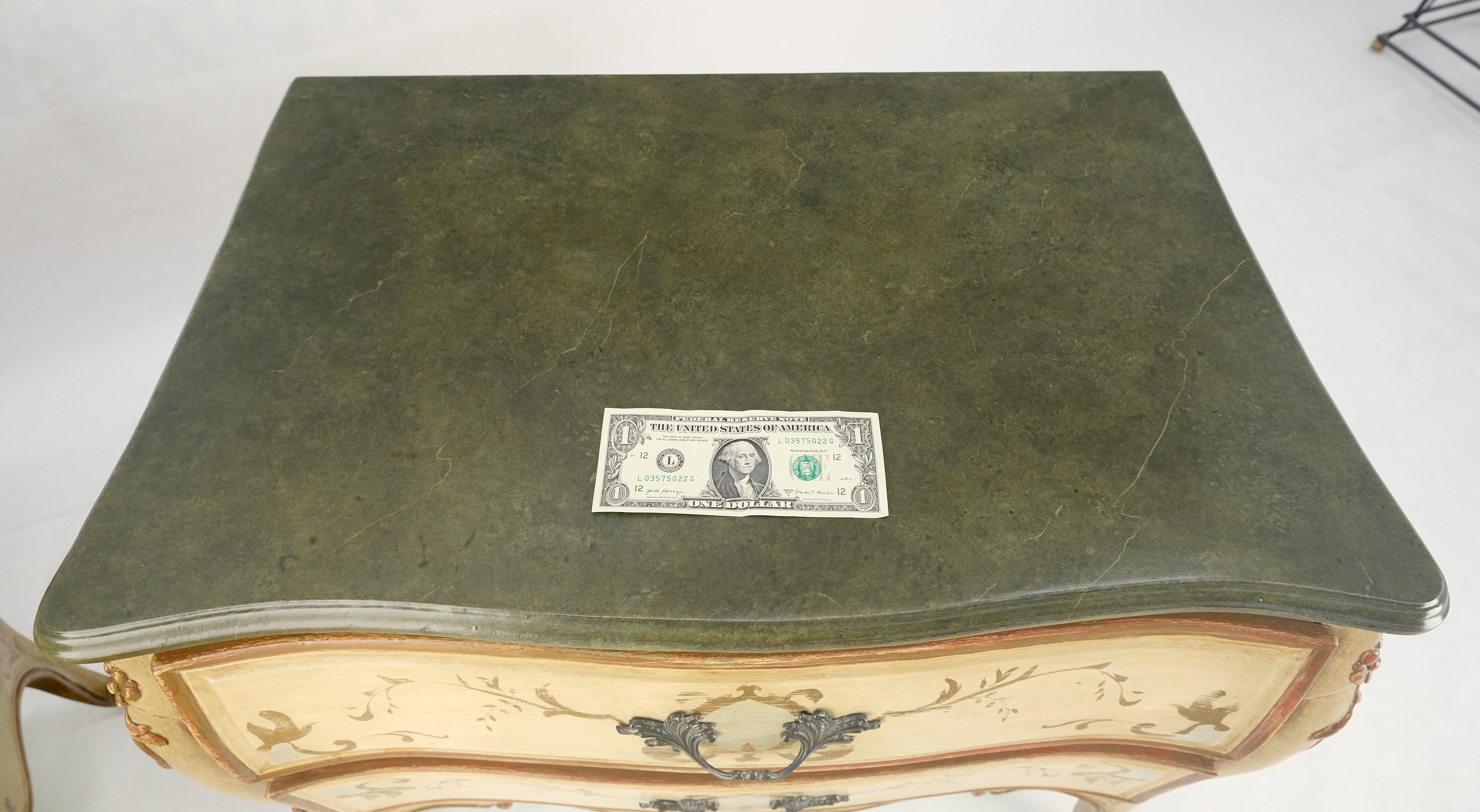Bombay Paint Decorated Faux Marble Top Two Drawers Night Stands End Tables MINT! in vendita 8