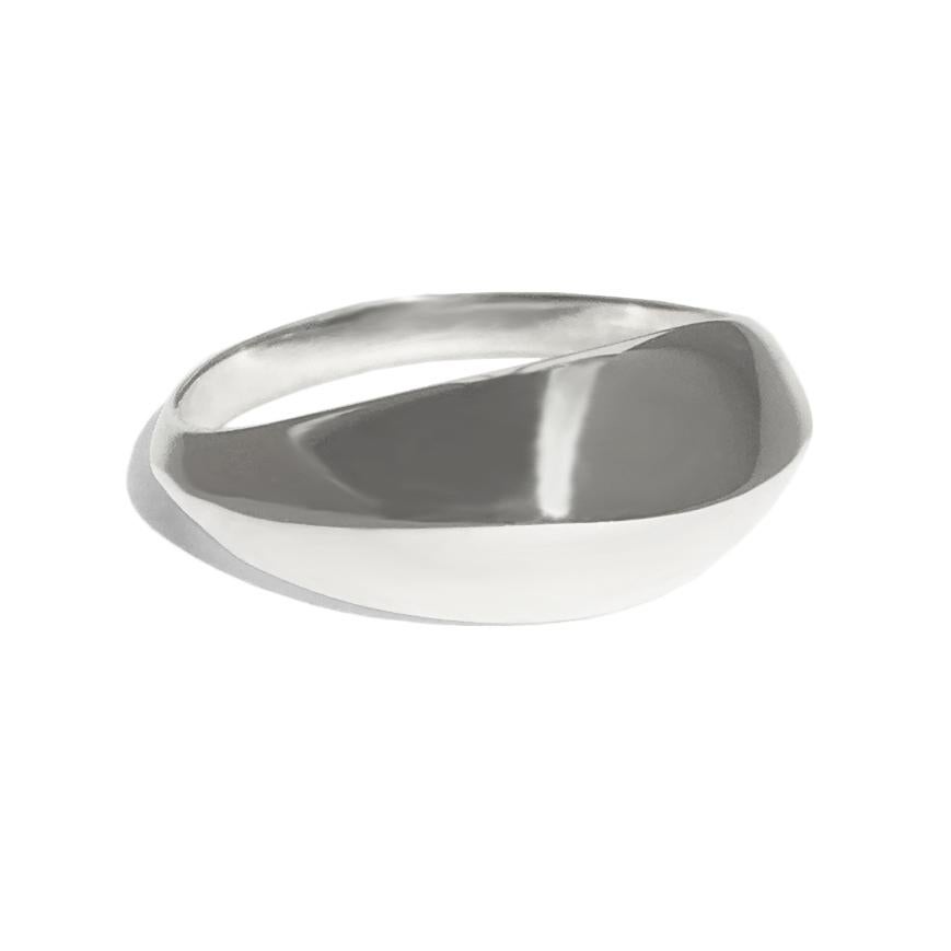This contemporary take on the classic dome ring is crafted in solid sterling silver with a glossy high-polish finish.  Handmade in London. Hallmarked 925 Allison Bryan London. 