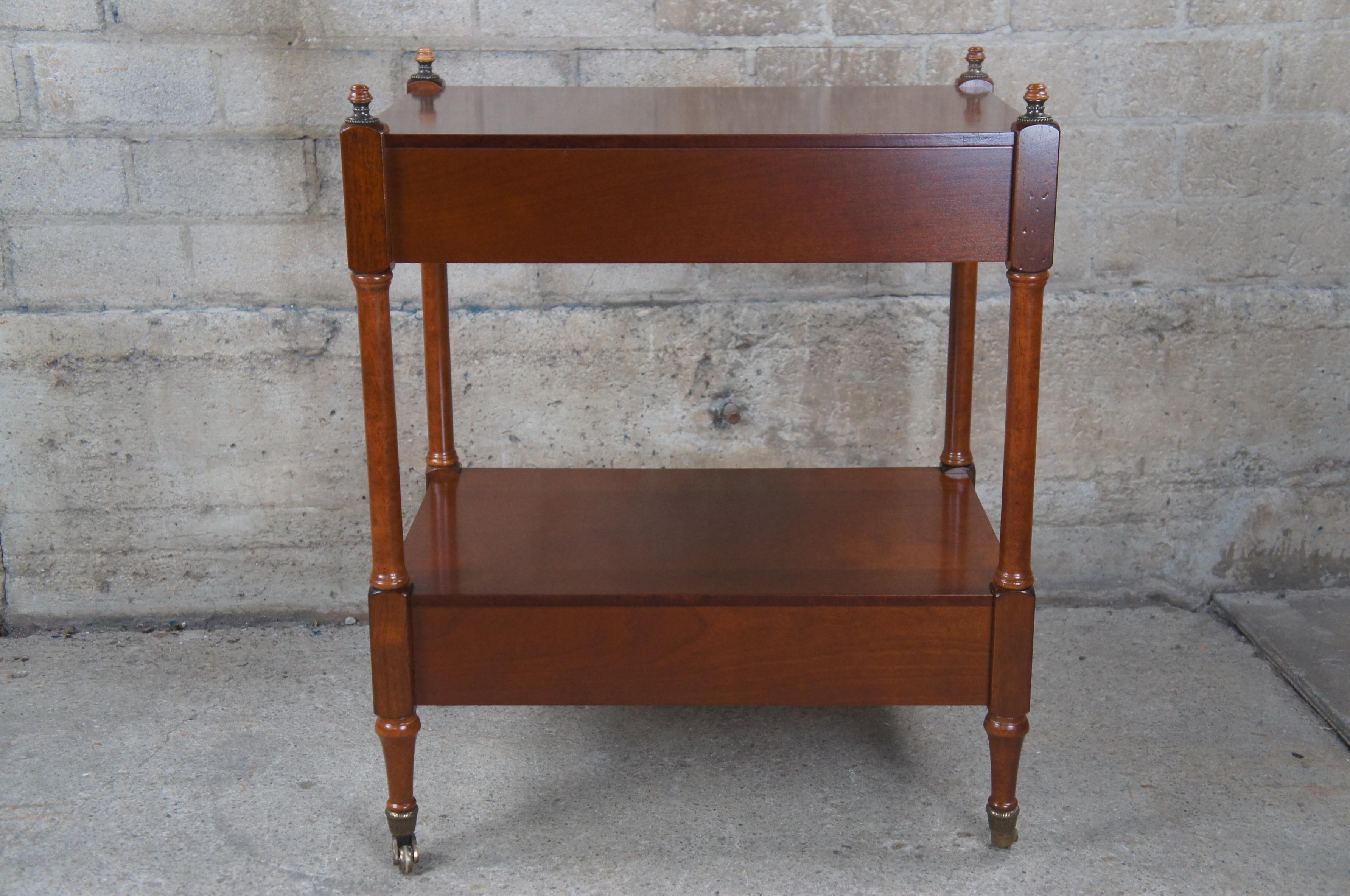 Bombay Traditional Regency Style Cherry Finish Two Tier Side End Table 2
