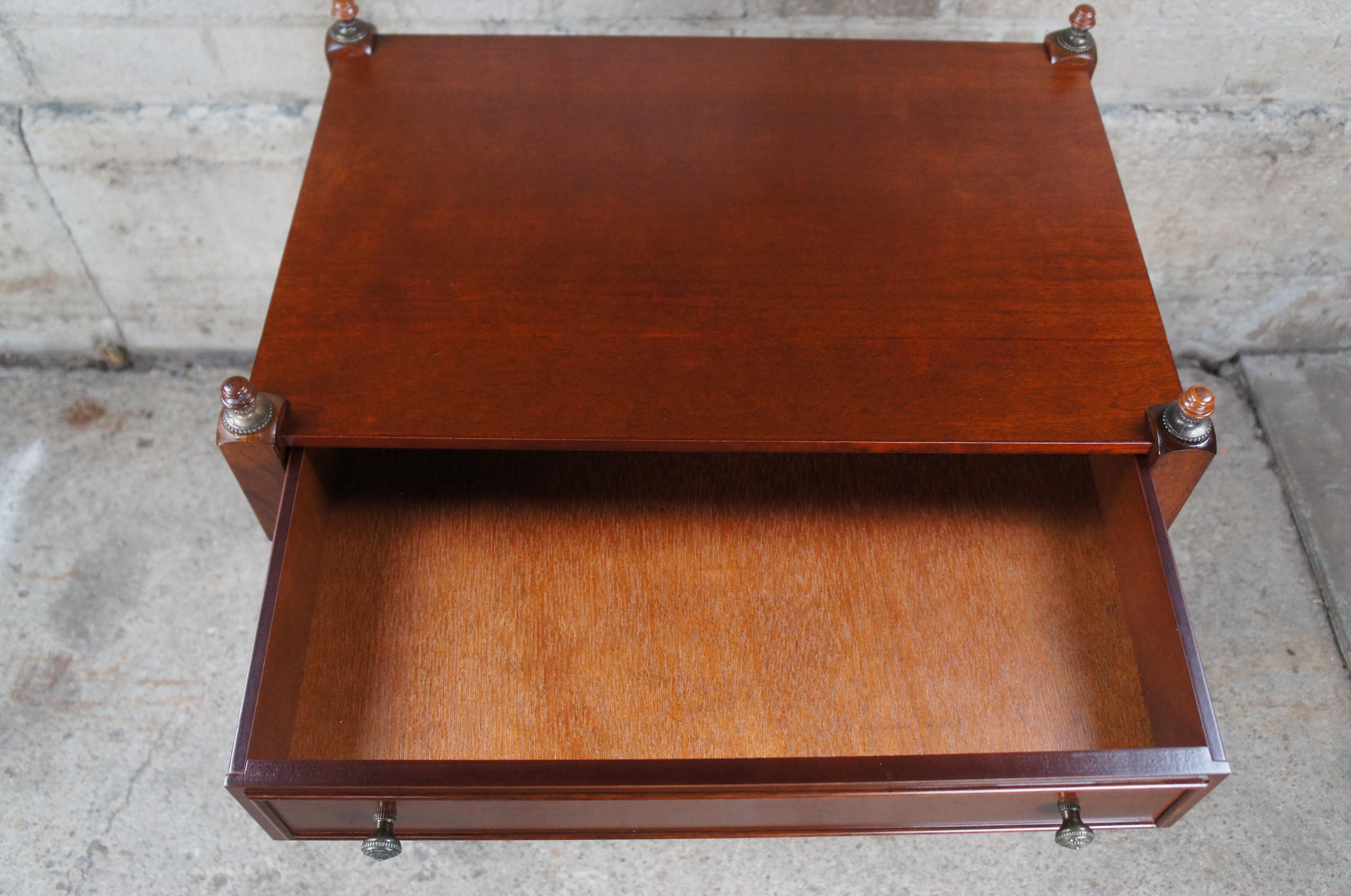 Bombay Traditional Regency Style Cherry Finish Two Tier Side End Table In Good Condition In Dayton, OH